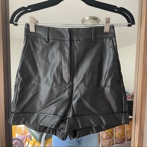 Express high-waist “leather” Shorts